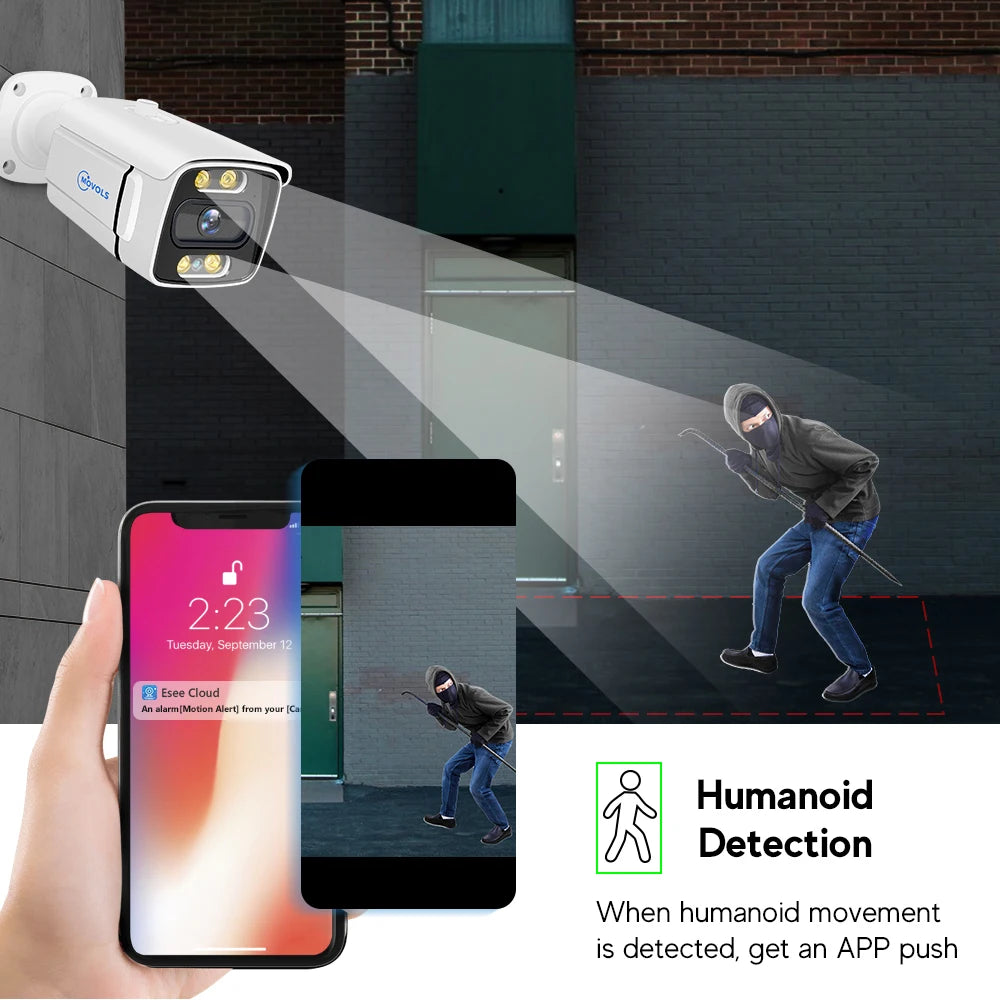 MOVOLS 8CH 5MP 8MP POE Security Camera System Two Way Audio 8MP NVR Kit CCTV Outdoor IP Camera H.265 P2P Video Surveillance Set