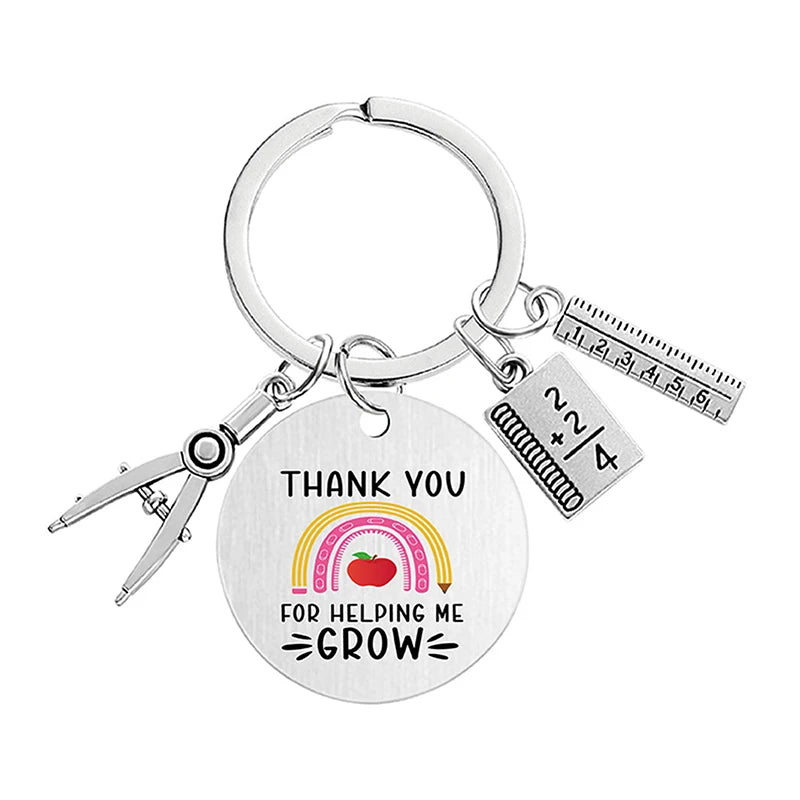 Teacher Key Chain Thank You Teacher Text Popular Pendant Key Chain Teachers'Day Pendant Gifts For Teachers