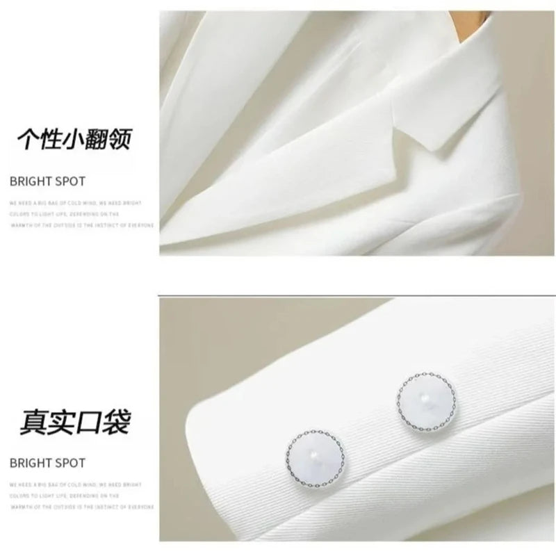 Women's Blazer Coat 2024 Spring Autumn Loose Occupation Ladies Outerwear Versatile Design Sense Fashion Female Suit Jacket