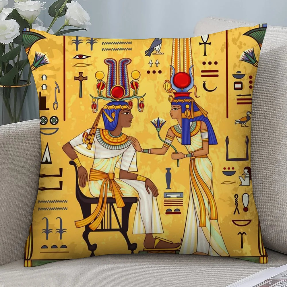 CLOOCL Ancient Egypt Anubis Pillow Case Short Plush Sofa Decorative Gift Home Double-sided Printing Cushion