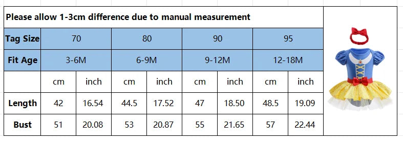 Baby Girl Princess Jumpsuit Party Anna Elsa Romper Tutu Snow White Dress Costume Halloween Fancy Fairy Bodysuit For Newborns