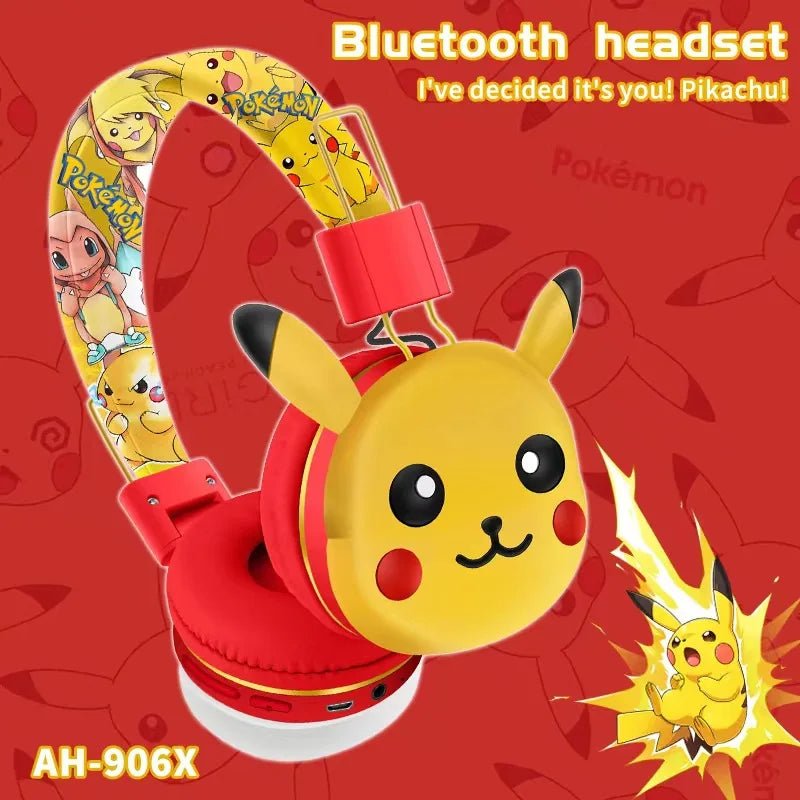 New Pikachu earphones wireless Bluetooth in ear earphones 5.3 gift giving foldable gaming earphones with microphone