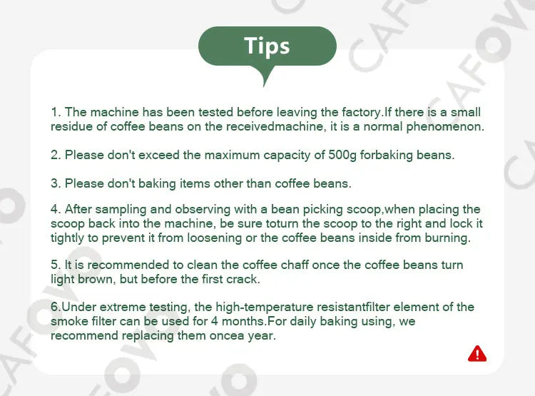 CAFOVO RE-1 Electric Coffee Bean Roaster Commercial Roaster Automatic Roasting Machine with 3 Baking Curve Grain Dryer 110-220V