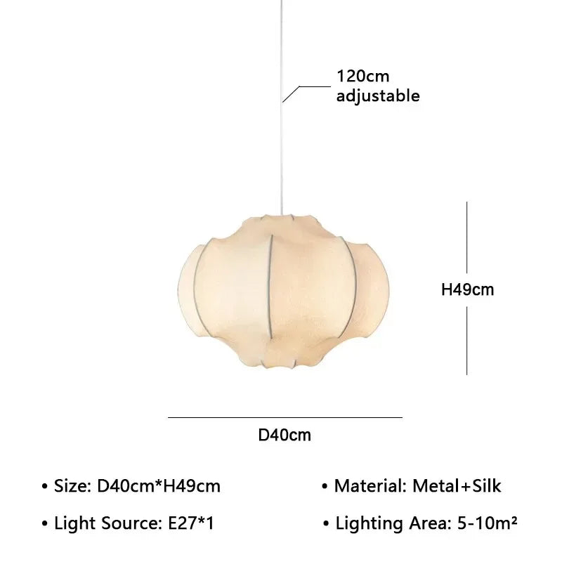 New Fabric Restaurant Living Room Chandelier Personality Bar Hotel Dining Room Staircase Lamp New Chinese Style Lantern Zen Lamp