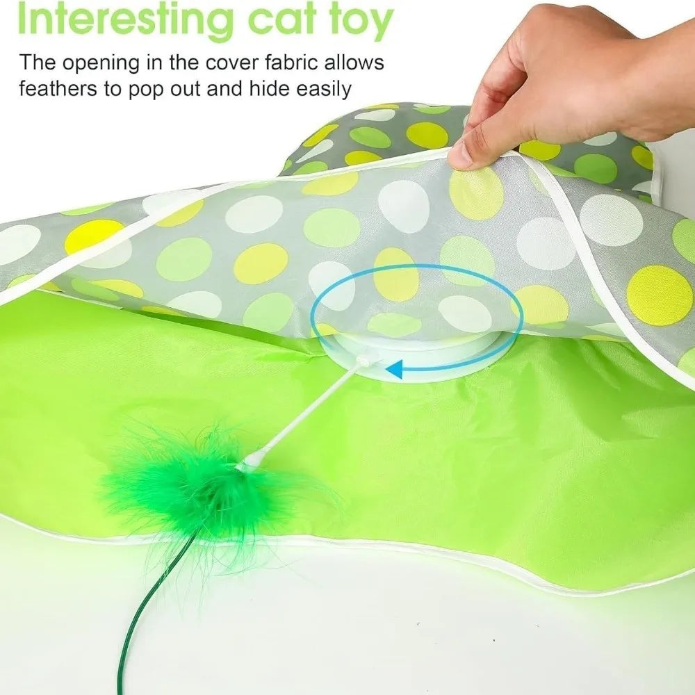 Smart Hide and Seek Cat Toy Electric Thermal Sensing Cat Catch Cover Real Mouse Squeaky Touch Activated Feather Teaser Wand