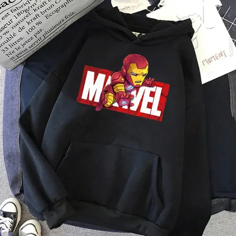 Daily Marvel Printed Men Hoodies Cartoon Hipster Spiderman Creative Fashion Graphic Trendy Autumn Winter Male Sweatshirts