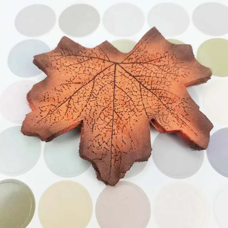 Yannew 500pcs Artificial Fall Maple Leaves Silk Leaf for Craft DIY Thanksgiving Wedding Party Decoration Autumn Home Table Decor