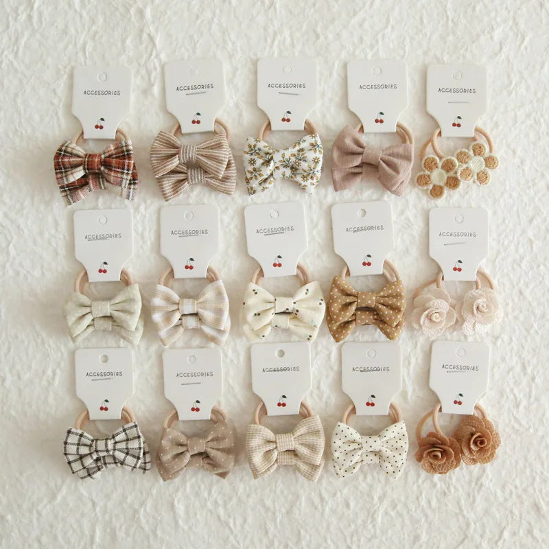 Elastic Hair Bow for Children, Children's Headwear, Hair Accessories for Girls, Cute Hair ties, Lovely Hair Rope, 10Pcs per Lot