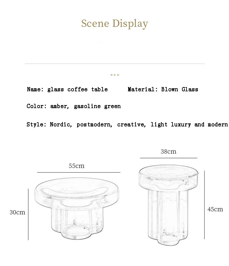 Verre Transparent café moderne rond chevet nordique pétale côté salon meubles créatifs Table ronde