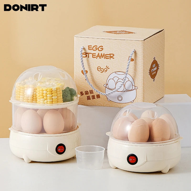 Mini Egg Boiler 1 or 2 Layers Electric Egg Cooker Automatic Power-Off Egg Steamer Kitchen Steamed Breakfast Cooking Appliances