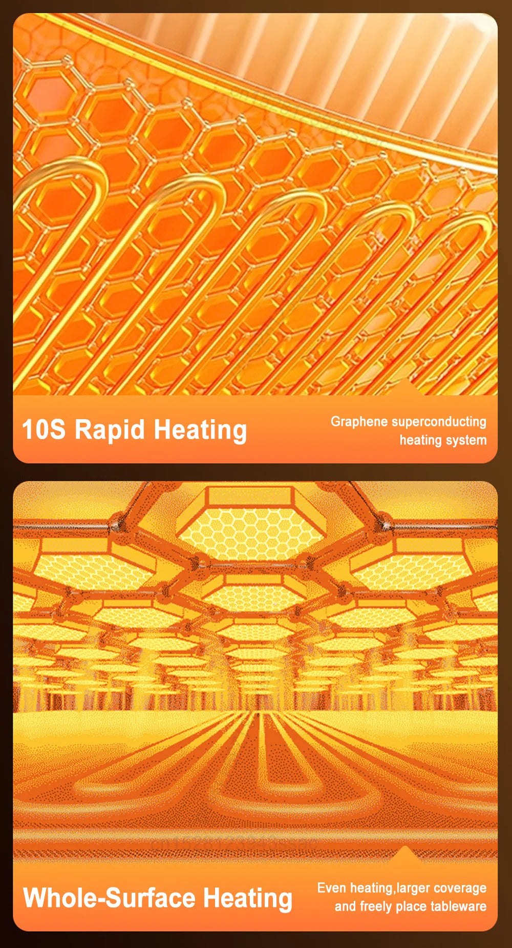 Food Warmer Electric Warming Tray Foldable Food Warmer Plate Fast Heating Electric Food  Warming Pad Portable Food Warming Mat