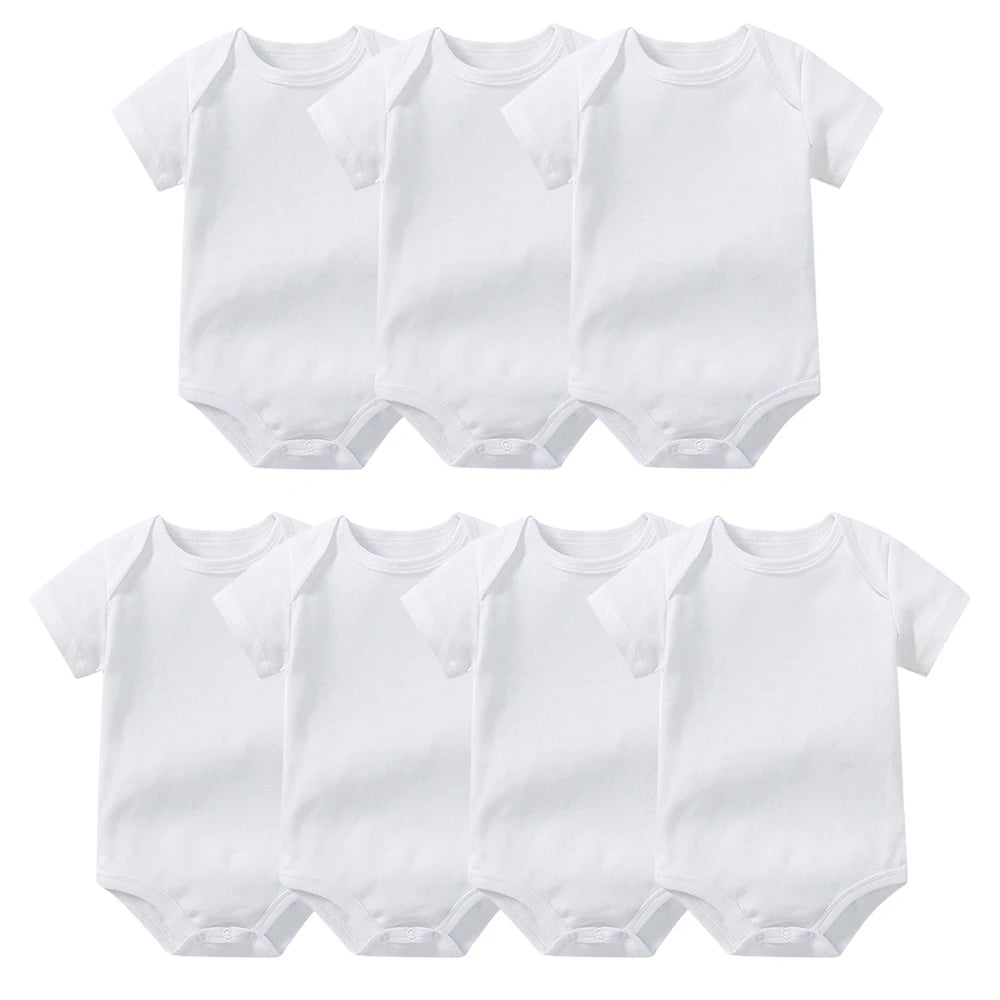 7pcs 100% Cotton Newborn Baby Bodysuits Infantil Summer Body Toddler Jumpers Rompers Onesies Growings Jumpsuits Grows One-Pieces