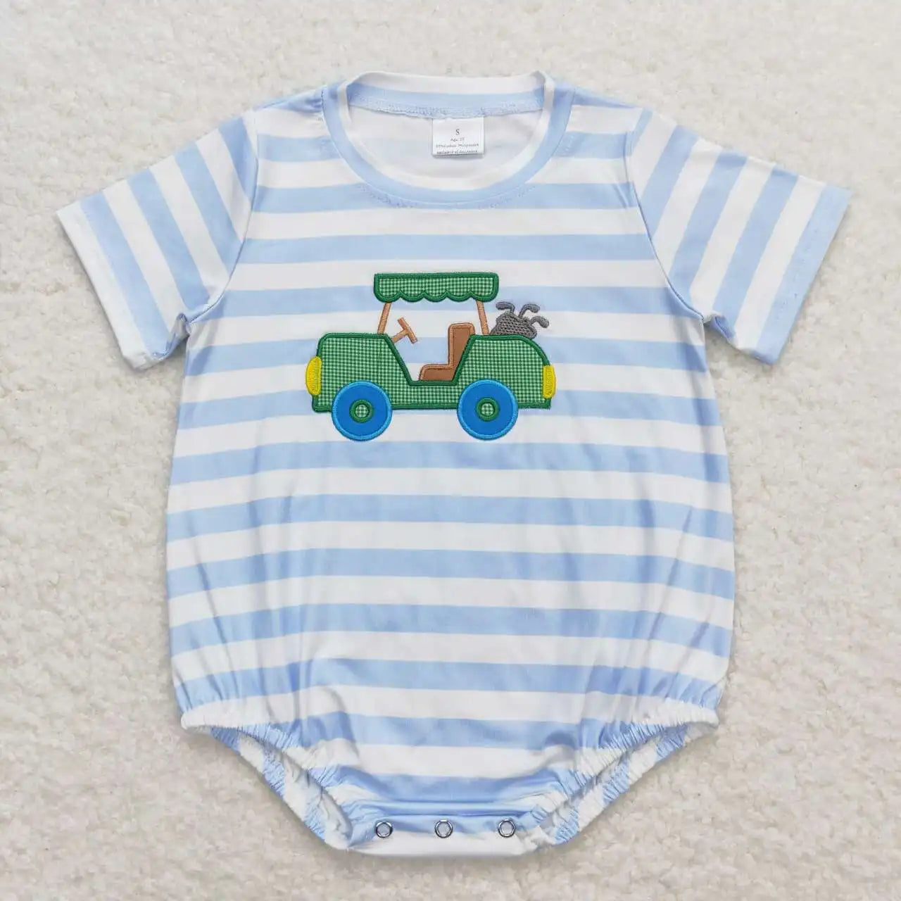 Wholesale Kids Children Short Sleeves Onesie Newborn Toddler Cotton Embroidery Baby Infant Boys Hunting Deer Duck Dog Rompers