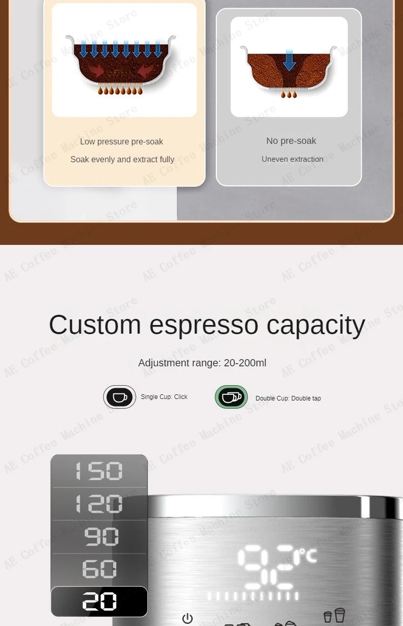 Automatic Coffee and Milk Frother All-in-one Machine 20bar Household Small Espresso Coffee Machine Multi-function Coffee Maker