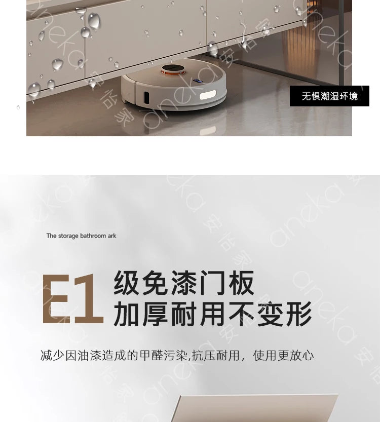 Armoire de salle de bain légère en bois massif, toilettes de rangement Vintage, vanité de salle de bain, miroirs de maquillage, meubles Para Banheiro