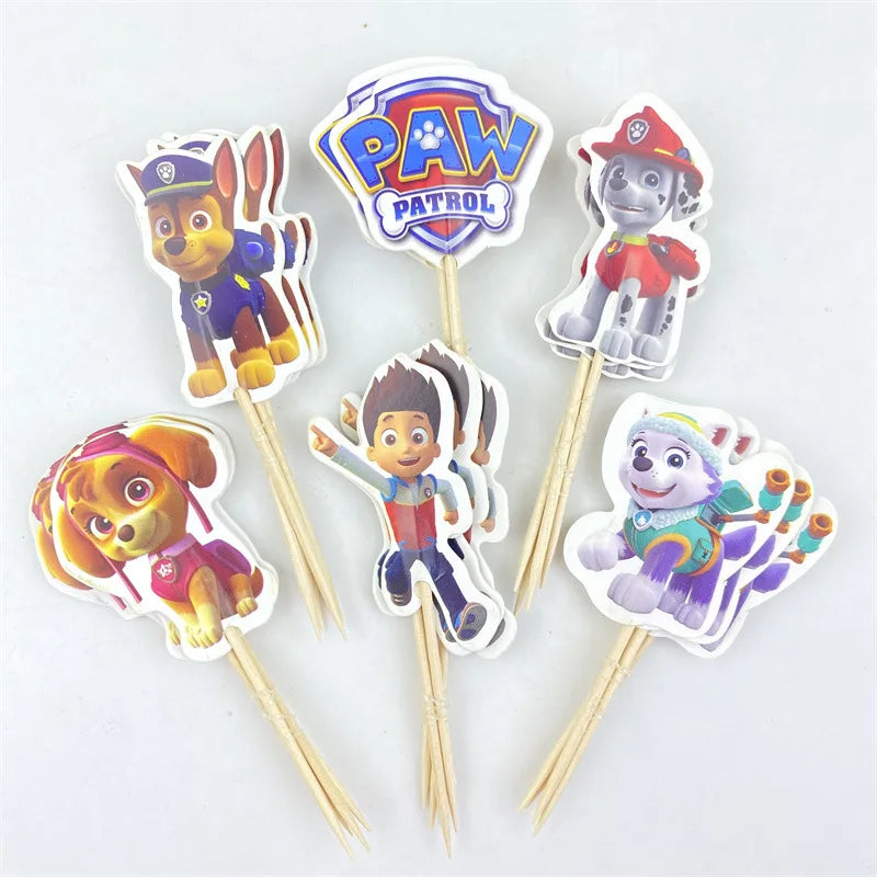 PAW Patrol Cake Topper Anime Kids Favor Party Cake Topper Cupcake Topper for Kid Birthday Decorations Baby Shower Supplies Gift
