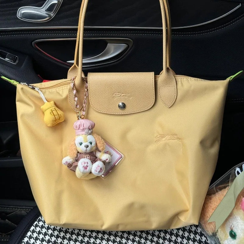 1 Women foldable hobos nylon Handbag Bags Classics Lady Tote Bag embroidered Shoulder Bags short and longchamp handles bags