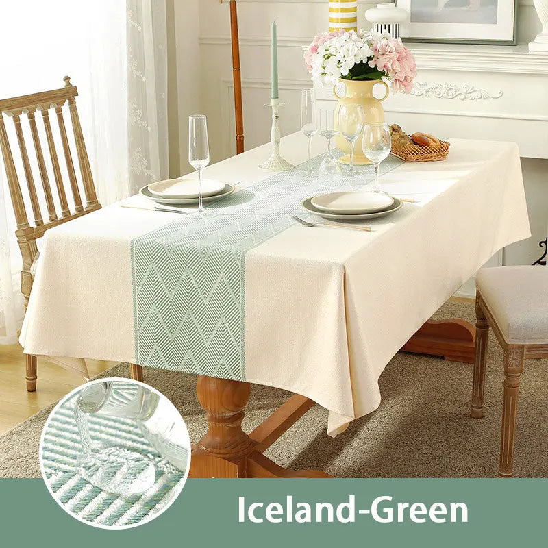 Cotton Blend Waterproof Tablecloth  Anti-oil Table Cover, Party Family Dinner Tablecloth for Kitchen Restaurant Wedding