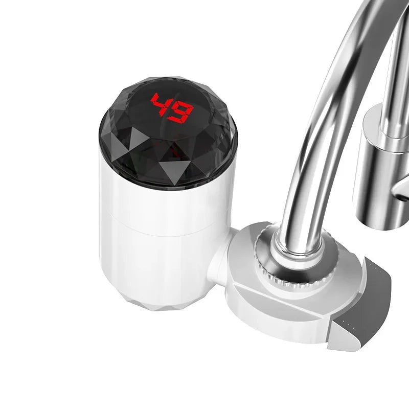 3000W Instant Hot Water Heater Faucet Electric Tankless for Kitchen Fast Heating Tap with Temperature Display