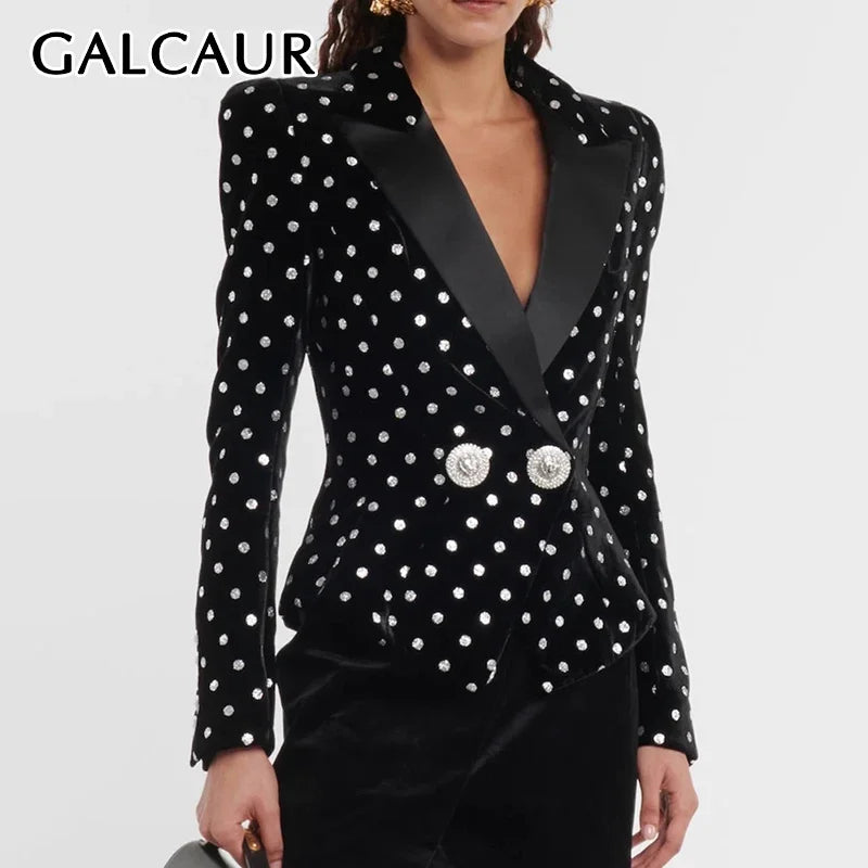 Blazer pour femmes col cranté manches longues