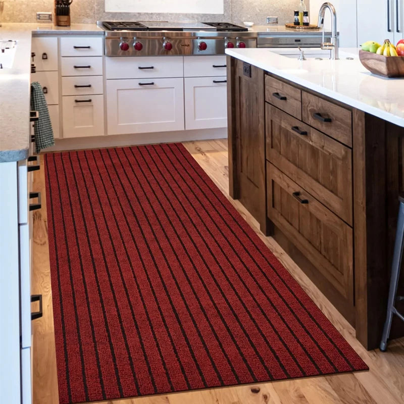 Striped Carpet Anti Slip Door Mat, Solid Color Kitchen Floor Mat, Easy To Clean, Suitable for Corridors, Kitchens, Bathrooms