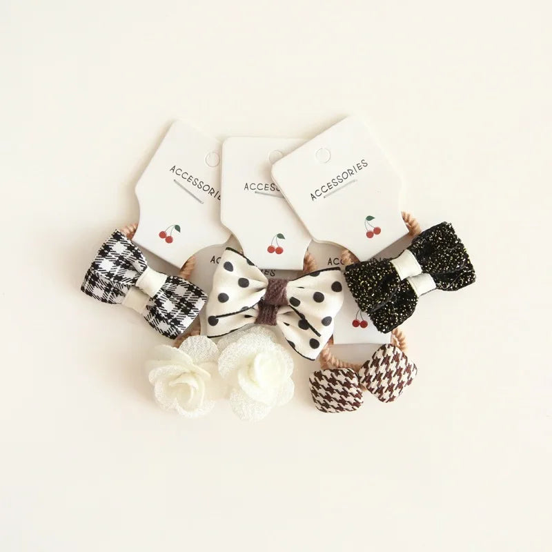 Elastic Hair Bow for Children, Children's Headwear, Hair Accessories for Girls, Cute Hair ties, Lovely Hair Rope, 10Pcs per Lot