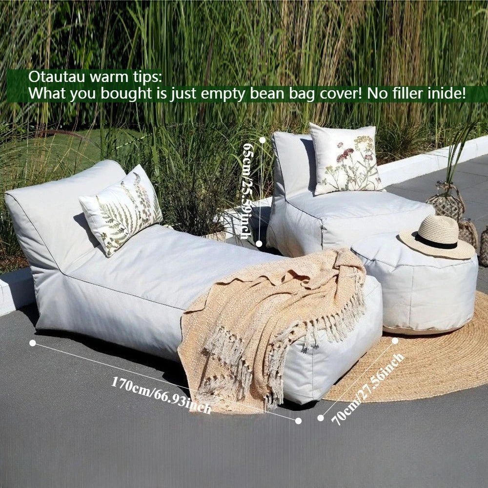 OTAUTAU Outdoor Oxford Bean Bag Lounger Cover Swim Pool Float Sofa Bed Pouf SF508【No Filler!Need To Buy Filler By Yourself !】