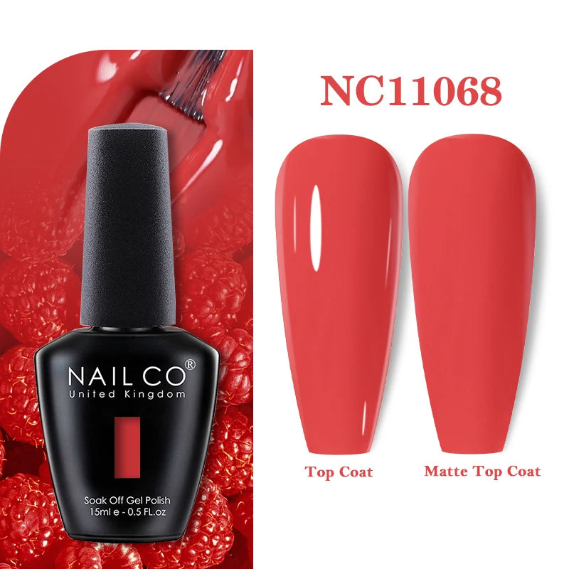 NAILCO Vernis Semi Permanent UV Gel Nail Polish Black White Color Nails Art Manicure TOP BASE Varnish Hybrid Nail Professionals