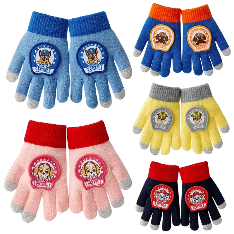 Paw Patrol Kids Gloves Fashion Autumn Winter Knitted Warm Gloves Children Cartoon Outdoor Mittens Boys Girls Accessories Gifts
