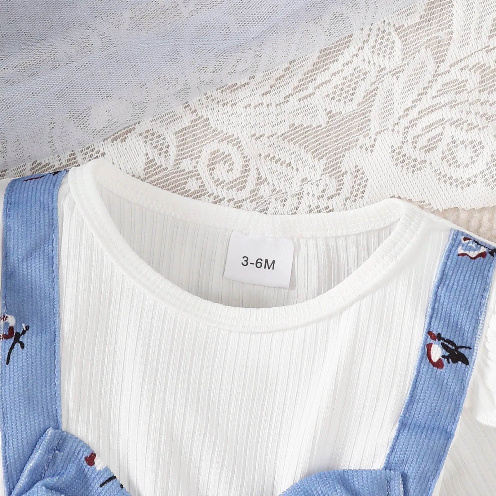 Baby Girl Spring and Autumn Dress Blue Crushed Goods Big Bow Long Sleeve Dress Suitable for Cute Baby Girls Aged 0-24 Months