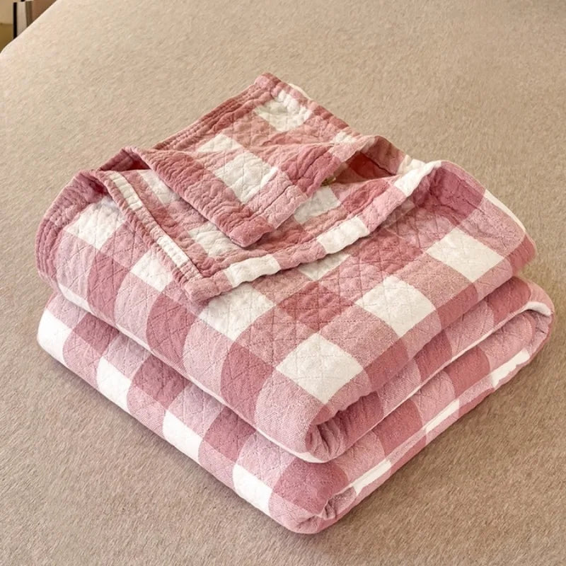 2025 Japanese-style cotton washed cotton towel quilt, three-layer gauze thin summer cool quilt, office nap blanket, sofa blanket