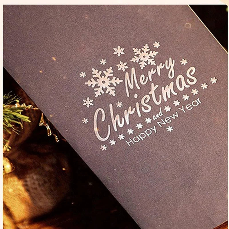 New 2/1PC 3D Pop Up Shining Christmas Greeting Cards Tree Handmade Card with Envelope For Xmas New Year Thanksgiving Day Gifts