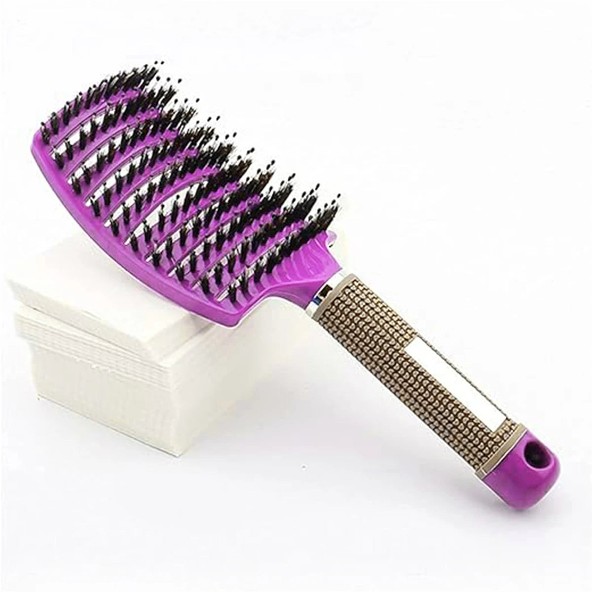 Brosse à cheveux Peigne de massage du cuir chevelu Brosse à cheveux Poil de sanglier Nylon Femmes Humide Bouclé Démêler Brosse à cheveux Salon Coiffure Styling Tool