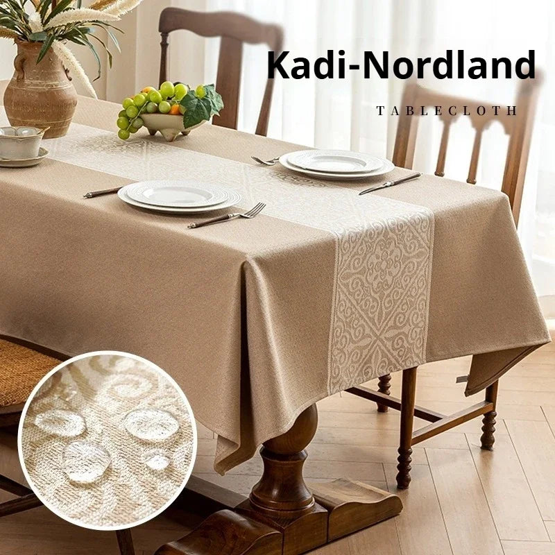 Cotton Blend Waterproof Tablecloth  Anti-oil Table Cover, Party Family Dinner Tablecloth for Kitchen Restaurant Wedding