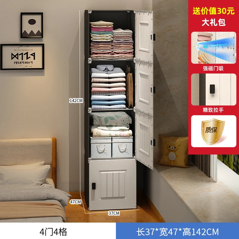 Armoire européenne, organisateur d'assemblage Simple, petite étagère de garde-robe, boîte de rangement en plastique pour enfants, placard de chambre à coucher, rangement Portable