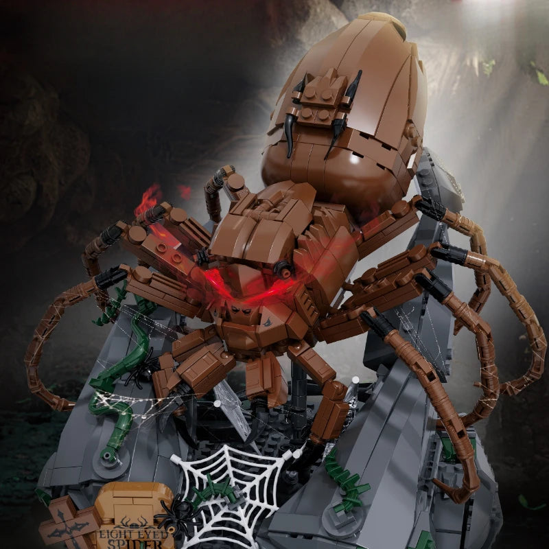 Eight-eyed spider collectible model, children's educational building blocks, boys' and girls' toys, Children's Day gifts