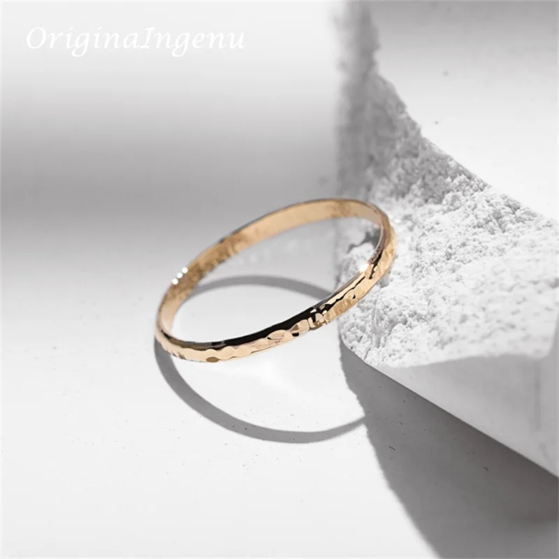 14K Gold Filled Hand Hammered Ring Handmade Band Ring Minimalism Jewelry Ring Dainty Boho waterproof Ring Tarnish Resistant Ring
