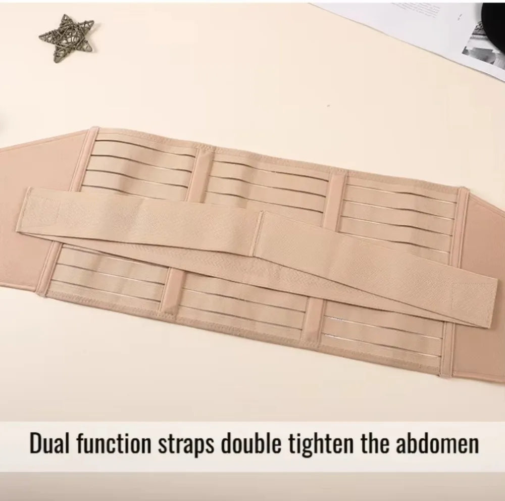 Memory Soft Rubber Bone Corset Postpartum Breathable High Fit Belly Band Adjustable Pregnant Tummy Belly Belt Wrap for Women