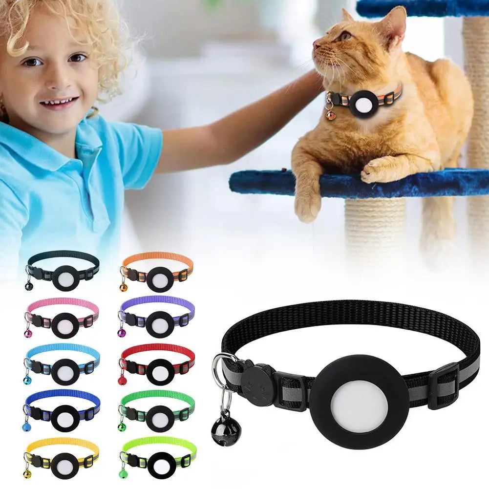 Pet GPS Bluetooth With Bell Cute Reflective Night Cat Address Footprint Collar Pendant Tracking Dog Bird Anti-Lost O9M7