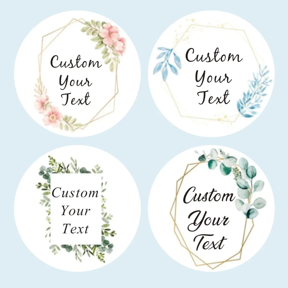 96 Pcs Personalized Round Circle Label Stickers Custom Name Date Thank You Stickers for Bridal Shower Party Favors