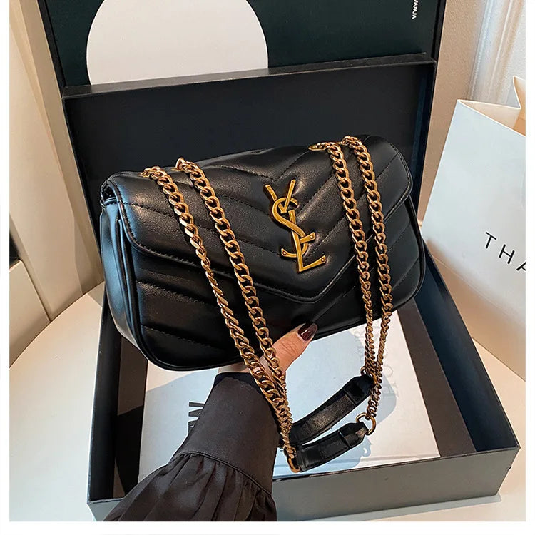 2025 Embroidered Quilted Chain Bag, Women's Luxury Crossbody Purse, Vintage Diamond Pattern Shoulder Bag with Stitching