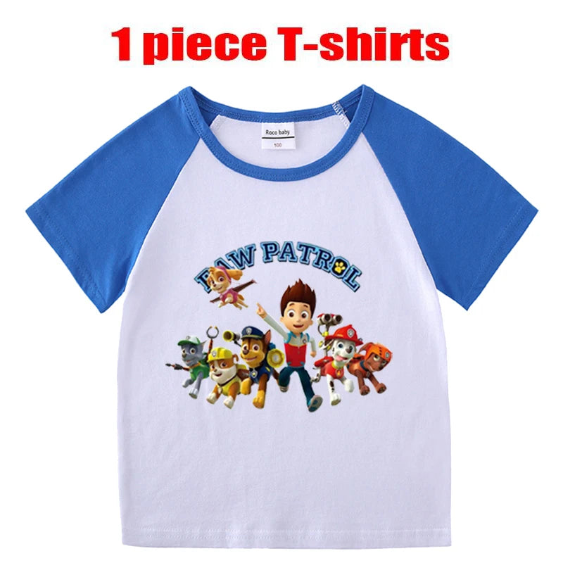 Children's PAW Patrol T-Shirt Kids Clothes Boys Girls Summer Cartoon Tops Short Sleeve Clothes 100% Cotton Baby Clothing
