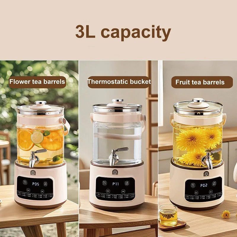 3L Electric Kettle Smart Tea Brewer Large Capacity Office/Commercial Faucet Fruit Tea Bucket Thermostatic Kettle Multi-functiona