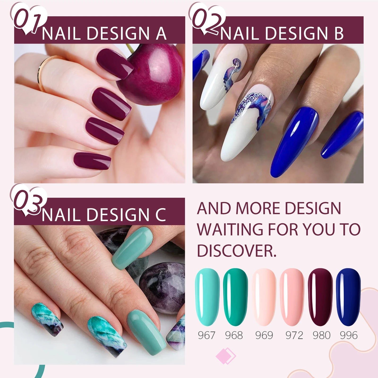 Kit de vernis à ongles en gel 6 couleurs