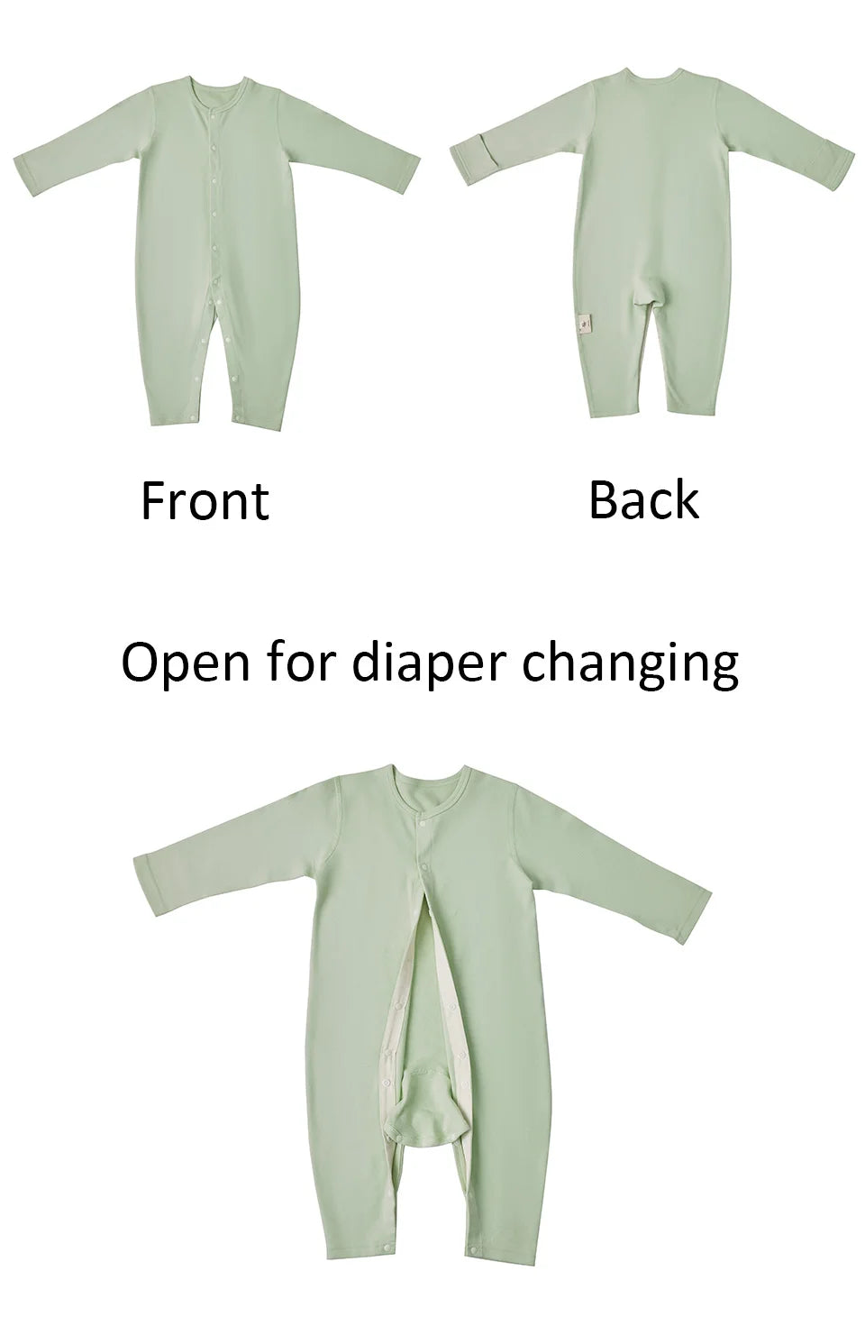 Baby Romper For 3-12Months Spring Thin 1.0Tog Jumpsuit Baby One-Piece Pajamas Soft Split-Leg Sleepwear Easy To Change Diaper