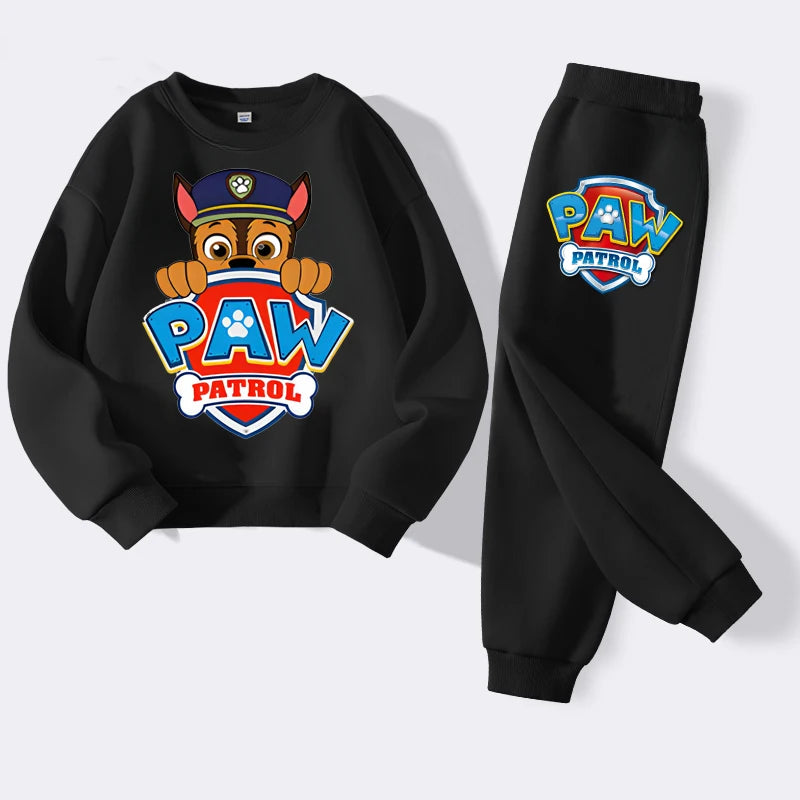 PAW Patrol Cartoon Printed Boys Sweatshirts Sets Children's Casual Pullovers Pants 2 Piece Kids Tracksuits Sport Suits