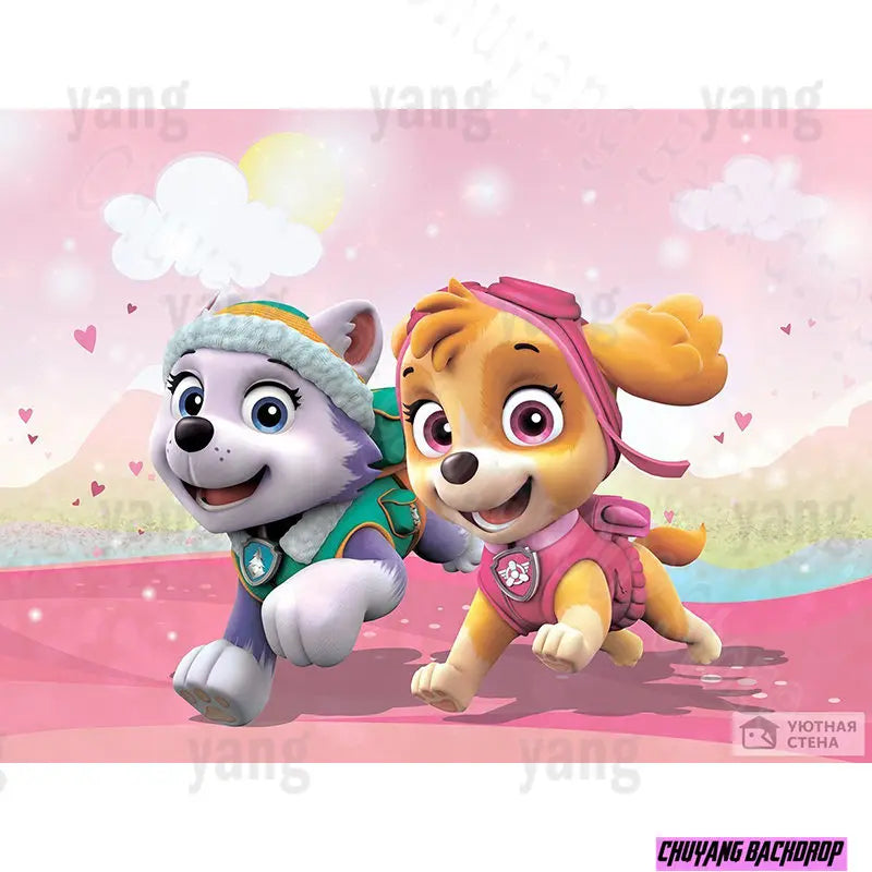Halloween Paw Patrol Dogs Rescue Chase Marshall Skye Boys Backdrop Girls Birthday Party Decor Baby Shower Background Banner