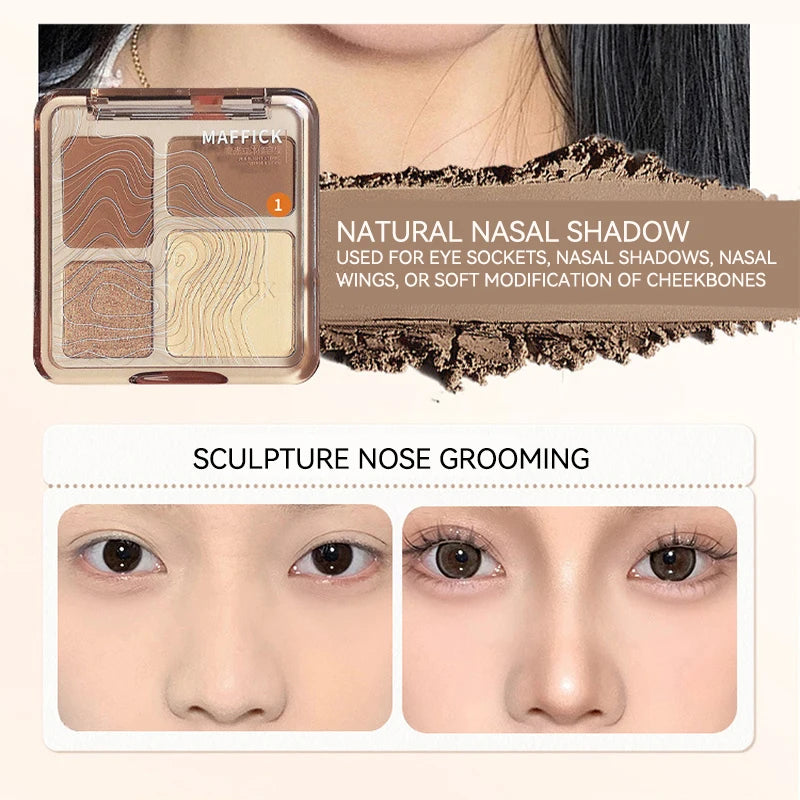 Palette de contour 4 couleurs MAFFICK : éclaircissant mat