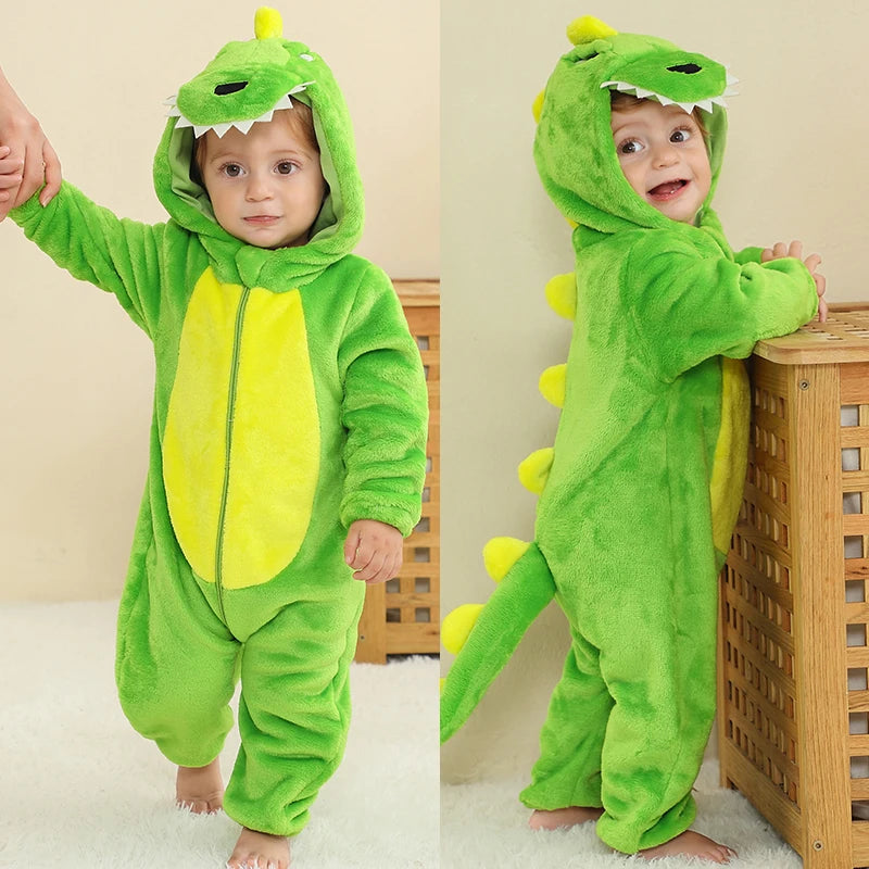 Winter Baby Rompers Baby Pijamas Halloween Ghost Bat Shark Deer Animal Cartoon Hooded Jumpsuits Cosplay Costume Boys Girl Pajama