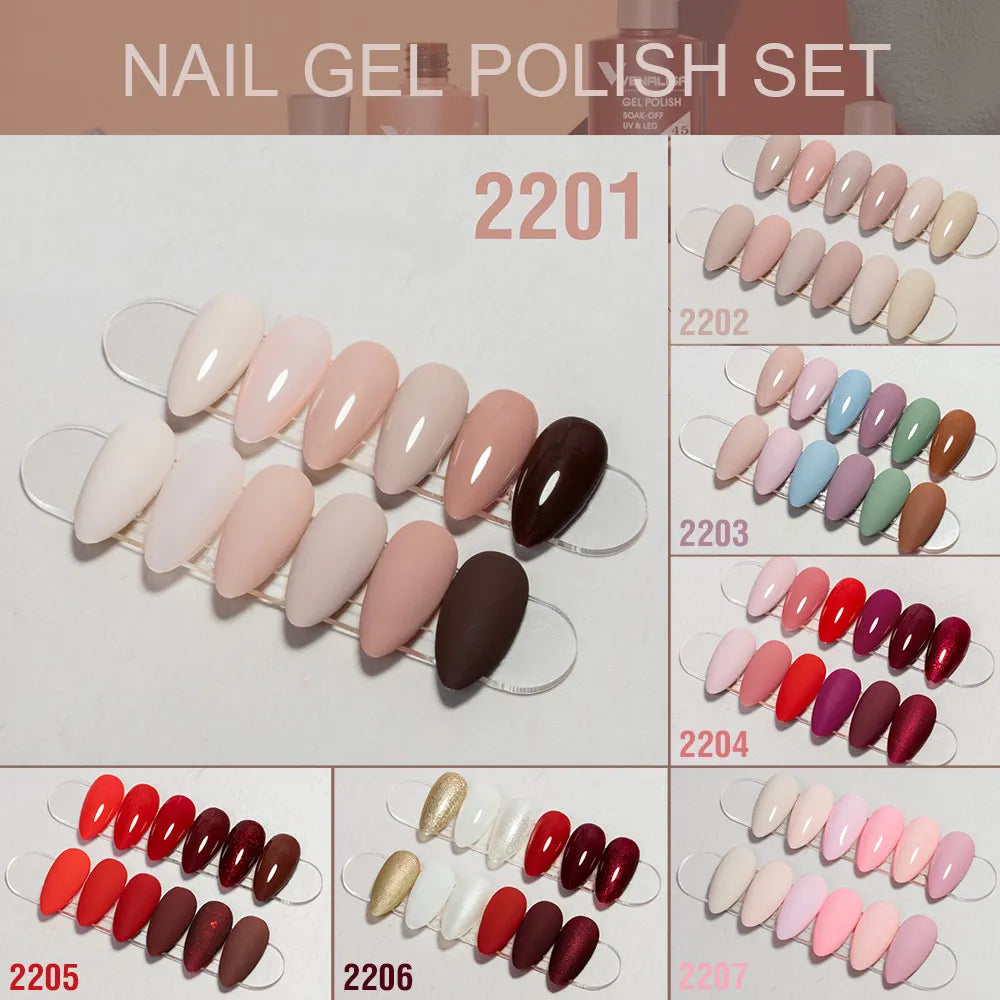 Kit de vernis à ongles en gel 6 couleurs